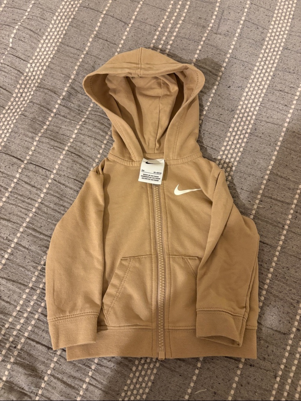 6 month tan Nike zip up hoodie